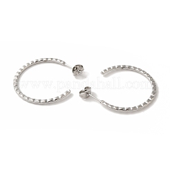 Pendientes de botón en forma de C de acero inoxidable 304 que no se deslustran para mujer&nbsp;EJEW-Z066-06P