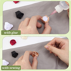 70 Stück 7 Farben Polyester Rose Blumenornament Zubehör&nbsp;DIY-GF0013-42