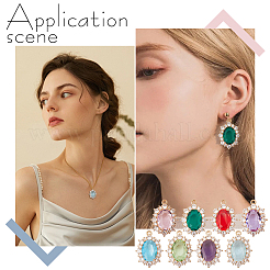 8 pendentif en laiton pavé de zircone cubique de 8 couleurs&nbsp;KK-AR0001-92