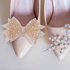 4 Stück Schuhschnallenclips aus Polyester in 2 Stilen&nbsp;HJEW-HY00077
