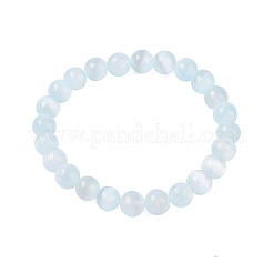 Braccialetti elastici rotondi con perline di selenite naturale&nbsp;BJEW-L694-002A-01