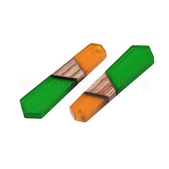 Colgantes de resina transparente y madera de nogal&nbsp;RESI-T009-03-B03