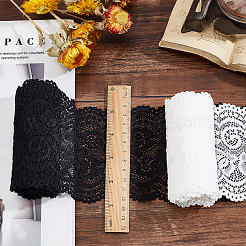 Accessoires de costume brodés en dentelle 4.5~5 yard 2 couleurs&nbsp;DIY-GF0005-04