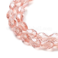 FilI di perline in vetro placcato&nbsp;X-EGLA-R008-6x4mm-7