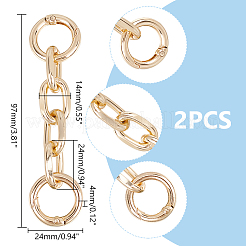 Extension de sangle de sac à maillons croisés en aluminium&nbsp;LS-FIND-WH0418-79KCG