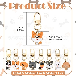 Decorazioni pendenti in lega smaltata 8 pz&nbsp;HJEW-YW00420