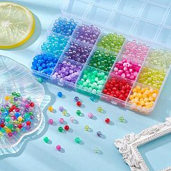 870pcs 15 Farben Acrylperlen&nbsp;MACR-YW0002-53