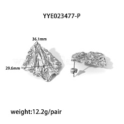 1 paire de boucles d'oreilles à tige rétro en acier inoxydable 304&nbsp;VP7610-2