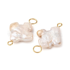 Ciondoli a croce con perle keshi barocche naturali&nbsp;PALLOY-JF04208-02