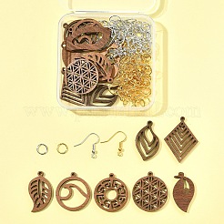 Kits para hacer aretes colgantes de hojas diy&nbsp;DIY-FS0008-63B
