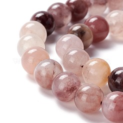 Perles rondes lisses en quartz fraise violet naturel&nbsp;G-O029-06C