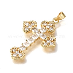 Pendenti in zirconi cubici trasparenti in micro pavè di ottone&nbsp;CU-CBA9883-05J-G