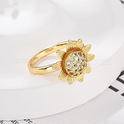 Drehbare Fingerringe für Damen&nbsp;RJEW-B115-01G-02