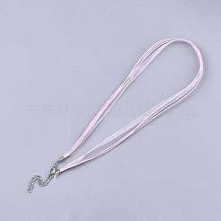 Collar de cordón encerado y cinta de organza.&nbsp;NCOR-T002-134