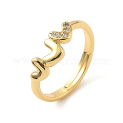 Micro ottone spianare anelli zirconi&nbsp;RJEW-H258-21G