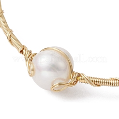 Classificare un bracciale rigido con perline di perle naturali&nbsp;BJEW-JB09593