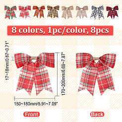 8 stücke 8 farben weihnachten thema imitation leinen bowknot ornament zubehör&nbsp;DIY-CA0004-34