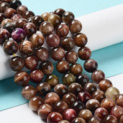 Brins de perles naturelles en œil de tigre arc-en-ciel&nbsp;G-NH0002-A01-B05