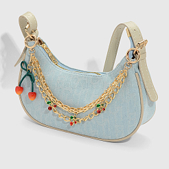 1 chaîne décorative de sac à main en alliage de zinc avec résine et cuir PU rouge foncé cerise&nbsp;AJEW-SC0002-99B