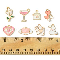 Pendenti smaltati in lega di San Valentino da 16 pz 8 stili&nbsp;ENAM-FS0001-64