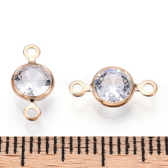 Verbindungsanhänger mit durchsichtigem Zirkonia-Pavé aus Messing&nbsp;FIND-WH0148-052KCG