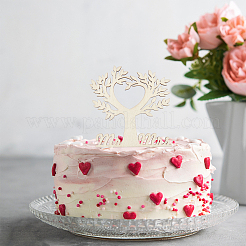 Cake toppers en bois oiseau arbre gâteau topper pour rustique mariage anniversaire fête gâteau décoration fournitures&nbsp;WOOD-WH0015-31