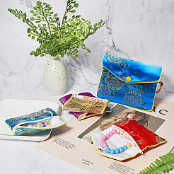 Ensemble de pochettes en tissu damassé brodé&nbsp;ABAG-NB0001-14