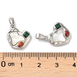 Pendentifs avec zircon cubiques à micro-pavés en laiton&nbsp;KK-P239-11P