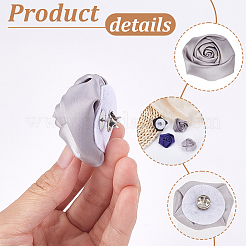 16 broche en tissu rose bicolore&nbsp;JEWB-GA0001-45