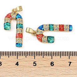 Pendentifs avec zircon cubiques à micro-pavés en laiton&nbsp;KK-U032-13G
