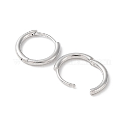 Rhodinierte 925 Huggie-Creolen aus Sterlingsilber&nbsp;EJEW-K258-19C-P