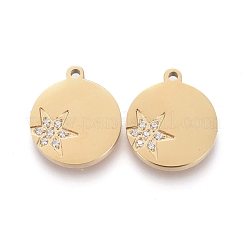 316 chirurgischer Edelstahl Micro Pave klare Zirkonia Charms&nbsp;STAS-I164-035G
