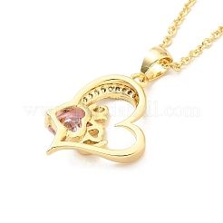 Zirkonia-Herz mit Halskette mit Wort-Liebes-Anhänger&nbsp;LS-NJEW-F293-02B-G