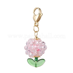 Decorazioni pendenti con perline di semi di vetro e diaspro imperiale sintetico in vaso di frutta&nbsp;HJEW-MZ00308-03