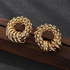 Pendientes de aro de acero inoxidable 201&nbsp;EJEW-P304-11G
