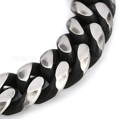 304 Edelstahl Cuban Link Kettenarmbänder für Männer&nbsp;BJEW-B102-08AS