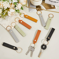 10 porte-clés en cuir PU 5 couleurs avec clip de ceinture en fer pour clés&nbsp;KEYC-CL0001-07A