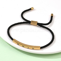 Bracelets coulissants en cordon polyester avec inscription « wwjd »&nbsp;BJEW-P384-01G