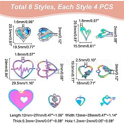 32 pendentif en acier inoxydable et alliage plaqué ionique (IP) 201 pour la Saint-Valentin&nbsp;STAS-UN0039-03