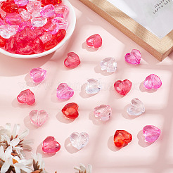 100pcs 5 couleurs perles acryliques transparentes&nbsp;TACR-HY0001-06
