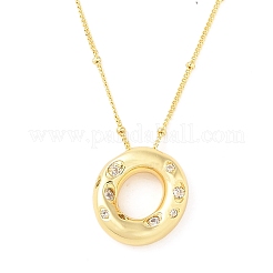 Colliers à pendentif en zircone cubique transparent micro pavé en laiton&nbsp;NJEW-Z038-01G-O