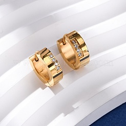 Boucles d'oreilles créoles en acier inoxydable 304 avec zircone cubique&nbsp;EJEW-D331-11G
