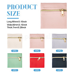 6 sac à fermeture éclair pour le rangement des bijoux en similicuir&nbsp;ABAG-TA0001-66A