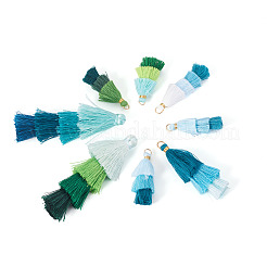 16 Stück 8 Stile Polycotton (Polyester-Baumwolle) Quastenanhänger Dekorationen&nbsp;FIND-TA0009-19