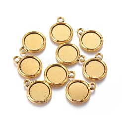 Supports de cabochon de pendentif de style tibétain&nbsp;LS-TIBE-A19755-AG-FF