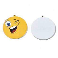 Pendentifs en bois peints à la bombe&nbsp;WOOD-N007-121D