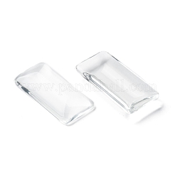 Transparentes Rechteck Glas Cabochons&nbsp;X-GGLA-R025-38x19