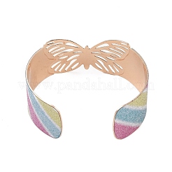 Bracelets à manchette ouverte en alliage papillon pour femmes&nbsp;BJEW-L686-01A
