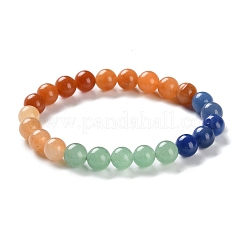 Braccialetti elastici con perline di avventurina naturale per donne e uomini&nbsp;BJEW-C081-02