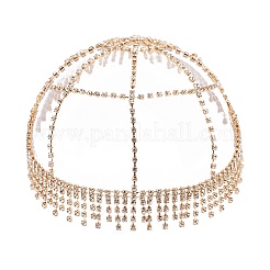 Stirnbänder aus legiertem Strass-Mesh&nbsp;OHAR-WH20007-05G-02